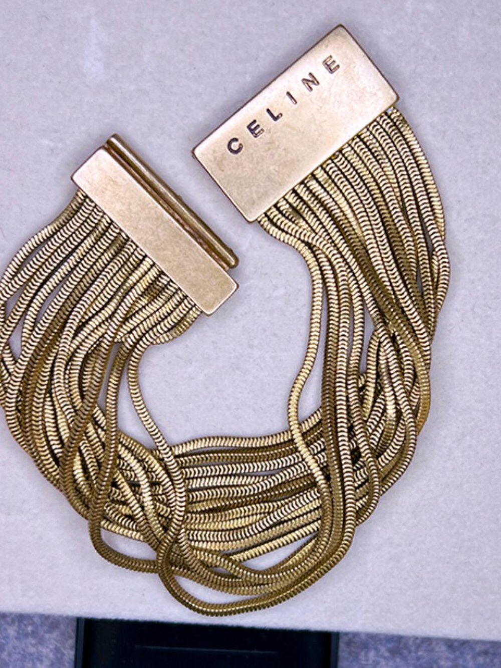 CELINE Vintage | Gold Tone over Brass Multi-chain Bracelet [rare]